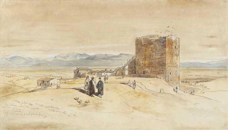 底比斯塔毁坏1848 由爱德华·李尔油画复制品出售