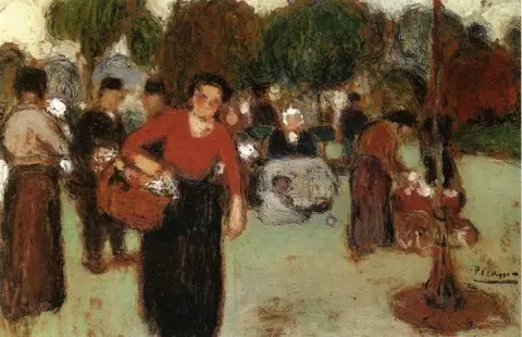 Peinture à l'huile du jardin public