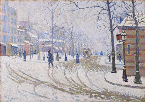 Sneeuw, Boulevard de Clichy, Parijs