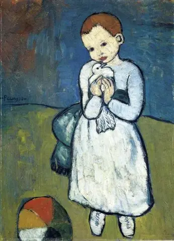 Enfant avec une colombe