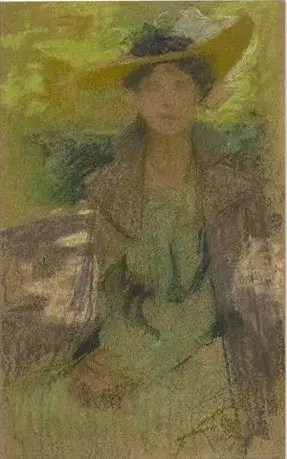 Lady in a Straw Hat: Drawing