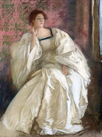 امرأة باللون الأبيض 1895