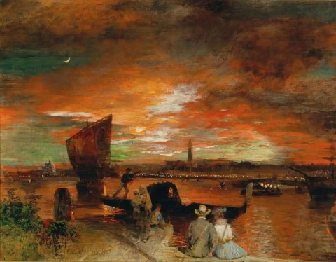 Abendstimmung in Venetië Een scène in de schemering in Venetië 1903