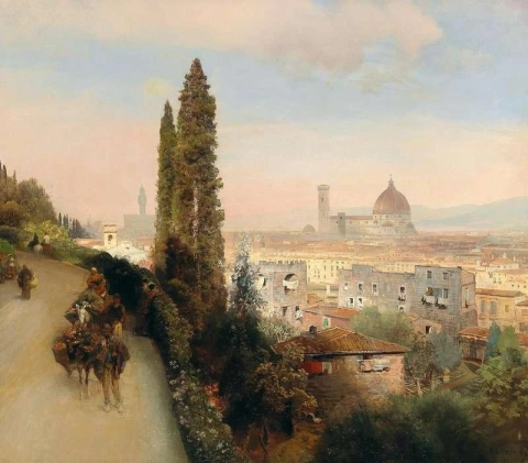 Blick Auf Florenz Näkymä Firenzestä 1883
