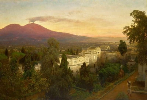 Campo Santo A Poggioreale Il Vesuvio Oltre Ca. 1873
