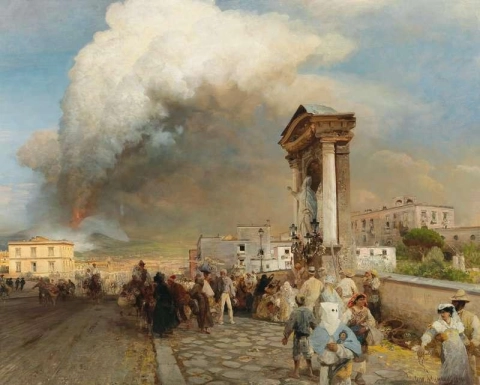 Der Ausbruch Des Vesuvs De uitbarsting van de Vesuvius 1890