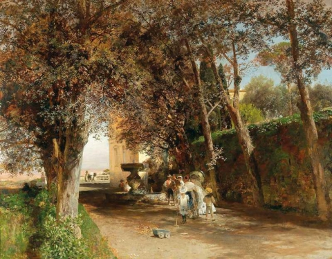 Nachmittagsstimmung Im Park Der Villa Torlonia in Frascati フラスカーティのヴィラ トルローニアの公園での午後 1889