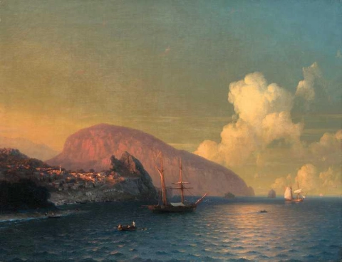 Näkymä Ayu-dag-vuorelle iltavalossa 1863