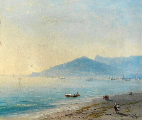 Baía de Yalta com as montanhas Magobi e Ai Petri S.d.
