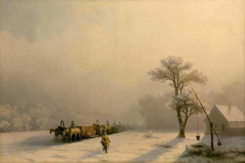 Carovana invernale sulla strada 1857