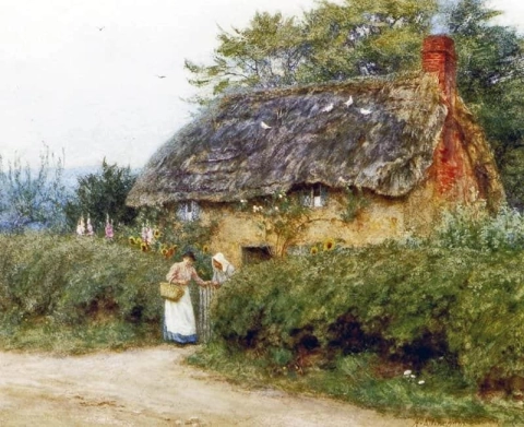 A Cottage With Sunflowers At Peaslake S.d.