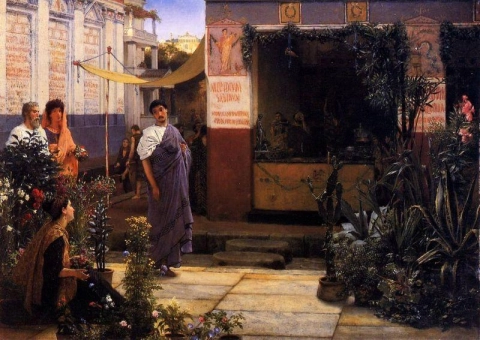 Un mercado romano de flores Pompeya