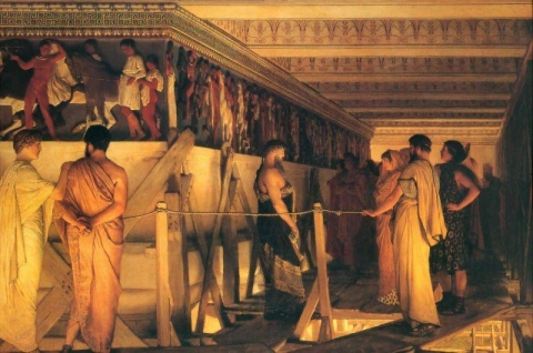 Phidias in het Parthenon Athene
