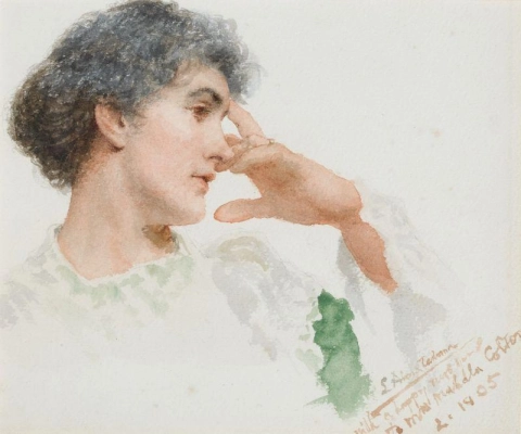 Portrettstudie av fru Mahala Colton 1905