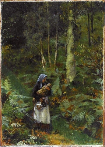 Met een kindje in het bos 1879-1880