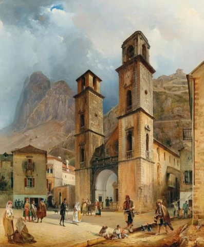 Der Domplatz in Cattaro 1841