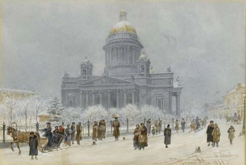 St. Isaac S an einem verschneiten Tag 1869