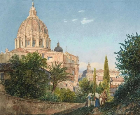 Pyhä Pietari S Vatikaanin puutarhasta 1838