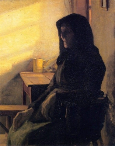 Слепая женщина в своей комнате 1883
