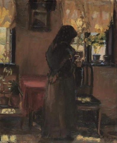 An Old Woman In Her Room 1888