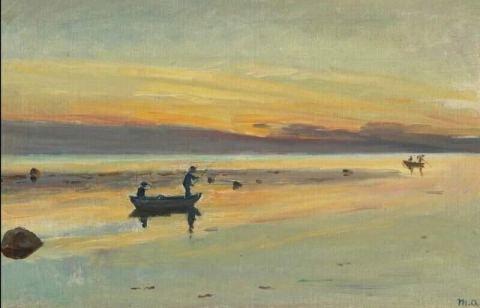 Catching Eel At Sunset 1921