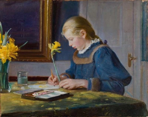Em Akvarelmalerske 1896