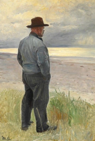 Fisherman Looking Out Over The Sea 1917