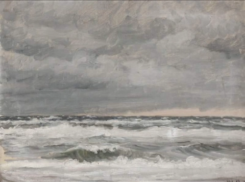 Gråa moln över Skagens kust 1909