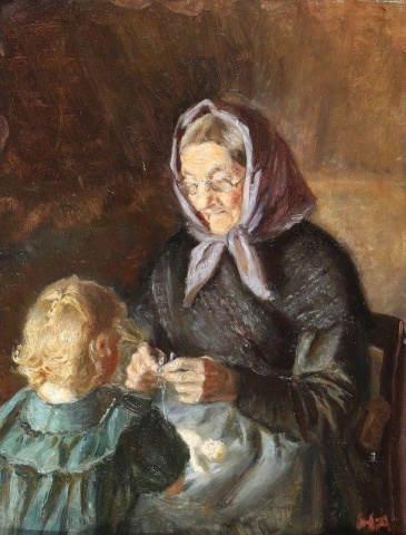 Hanne Welle Med Barnebarn 1904