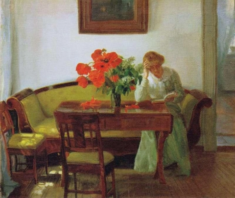 Interior With Red Poppies