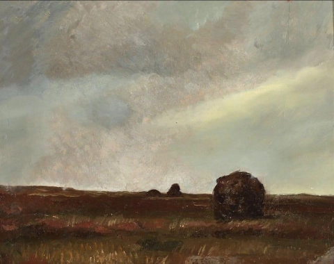 Landscape With Hay Stacks