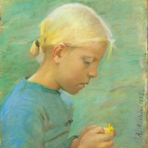 Niña con flores