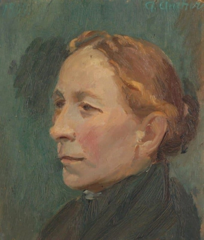 Retrato de una mujer de Skagen de perfil desde la izquierda 1908