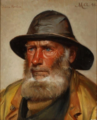 Portrett av fisker og redningsmann fra Skagen S Ren Kruse 1898
