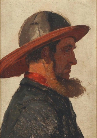 スカーゲンの漁師の横顔の肖像画