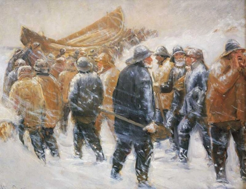 Sketch For Taking The Lifeboat Through The Dunes