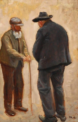 Due uomini anziani in conversazione