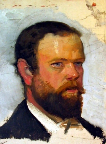 Uferdig portrett av Adrian Stokes 1888