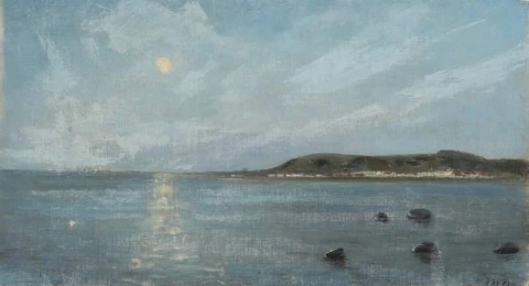 View Of The Sea In The Moonlight