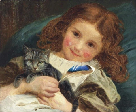 일명 새끼 고양이를 키우는 어린 소녀