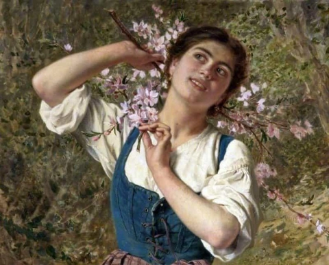 Capri jente med blomster