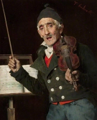 O professor de violino, cerca de 1875-90