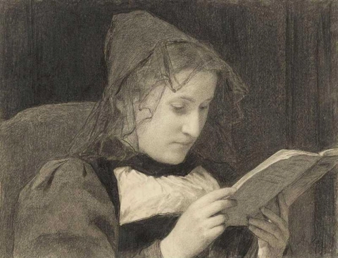 Lesende Junge Frau en Tracht 1898