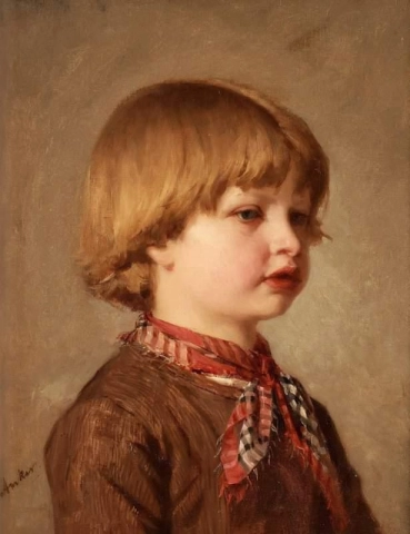 一个小男孩的肖像，约 1860 年