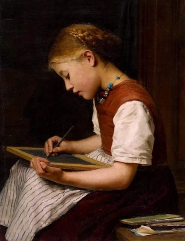 Schoolgirl With Homework