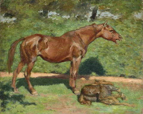 母马和她的小马驹约 1892-95