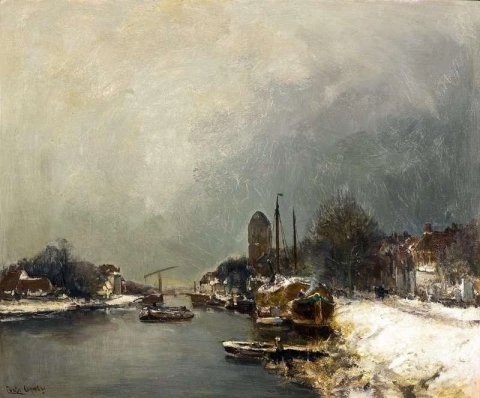 Um canal no inverno