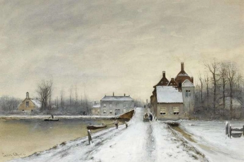 겨울 풍경의 인물 Voorburg