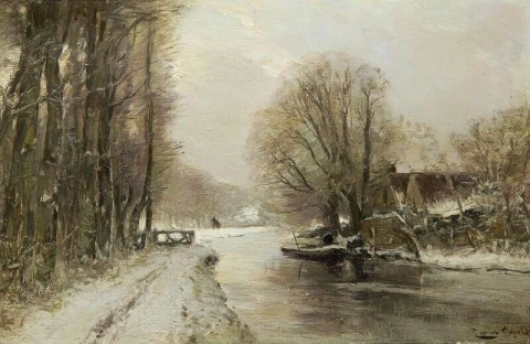 Paesaggio fluviale in inverno