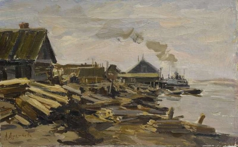 Dampfschiff in Nordrussland 1898